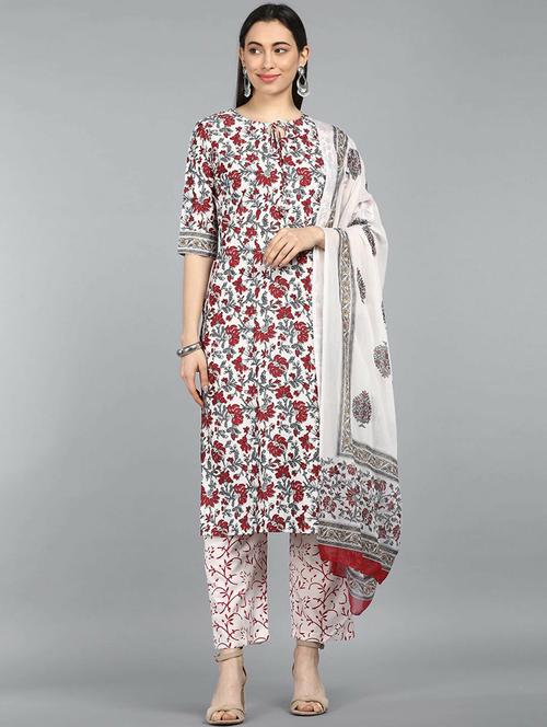 printed kurta palazzo set with dupatta - 19817853 - Very Small Image - 1