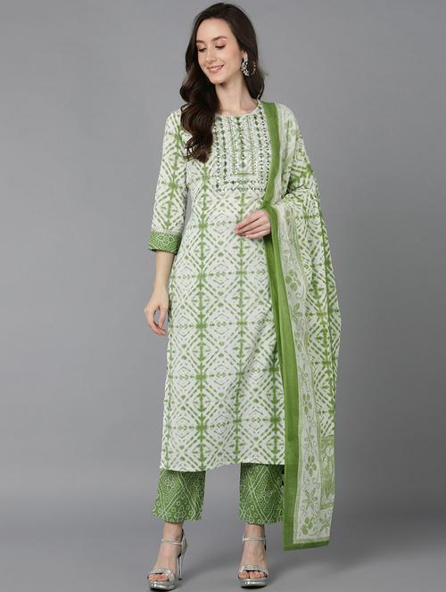 printed kurta palazzo set with dupatta - 19817871 - Very Small Image - 1