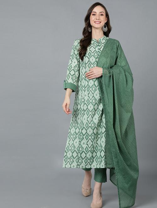 printed kurta palazzo set with dupatta - 19817876 - Very Small Image - 1
