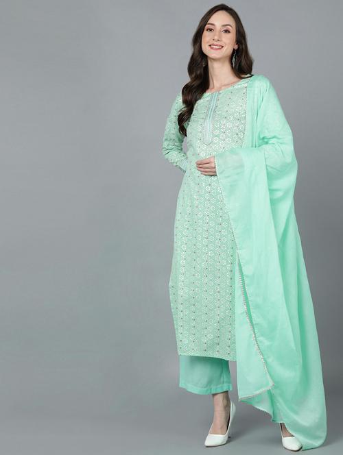 printed kurta palazzo set with dupatta - 19817877 - Very Small Image - 1