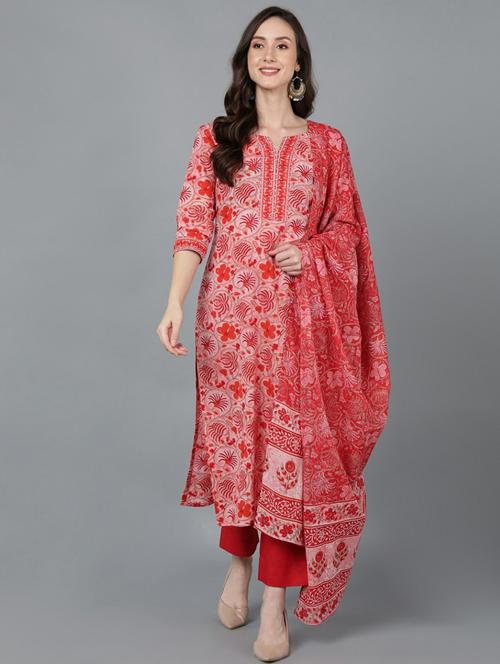 printed kurta pant set with dupatta - 19817880 - Very Small Image - 1