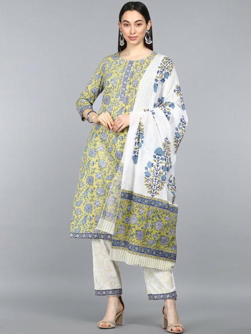 printed kurta pant set with dupatta - 19817955 - Very Small Image - 1