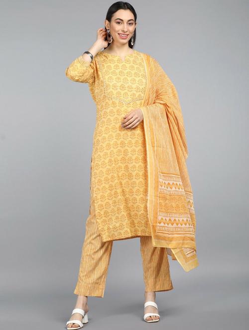 printed kurta palazzo set with dupatta - 19817960 - Very Small Image - 1
