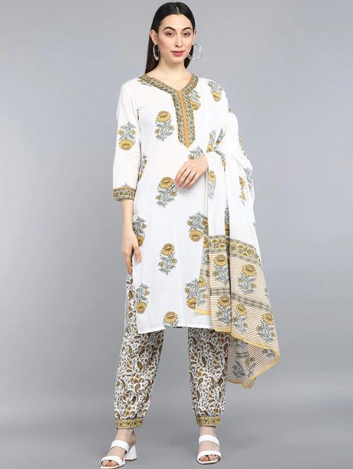 printed kurta salwar set with dupatta - 19817971 - Very Small Image - 1