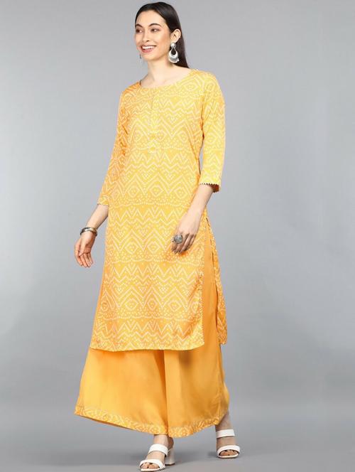 printed kurta palazzo set - 19817994 - Very Small Image - 1