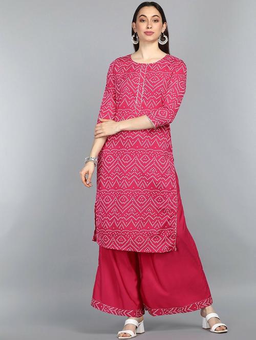 printed kurta palazzo set - 19817998 - Very Small Image - 1