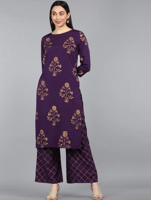 printed kurta palazzo set - 19818004 - Very Small Image - 1
