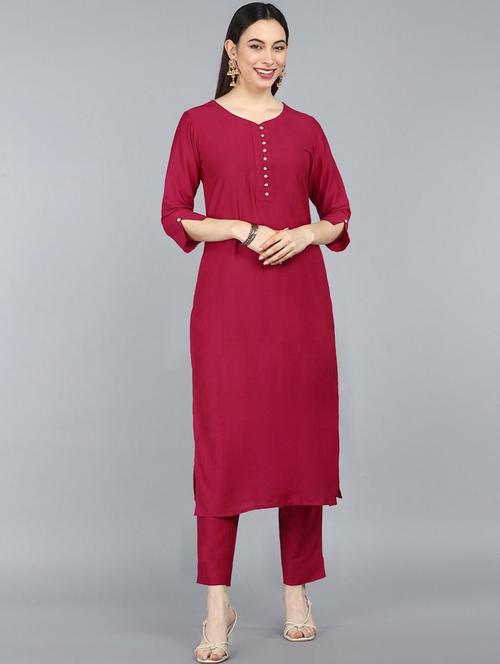 solid kurta pant set - 19818048 - Very Small Image - 1