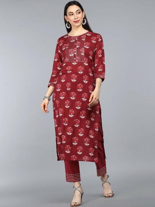 printed kurta pant set - 19818079 - Very Small Image - 1