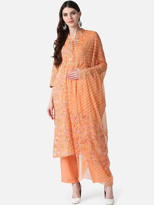 printed kurta palazzo set with dupatta - 19818226 - Very Small Image - 1