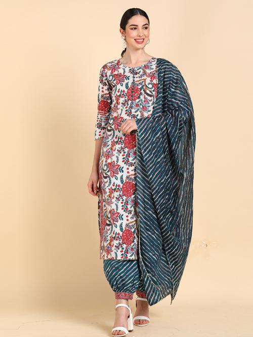 printed kurta salwar set with dupatta - 19818248 - Very Small Image - 1