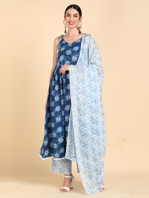 printed kurta palazzo set with dupatta - 19818249 - Very Small Image - 1