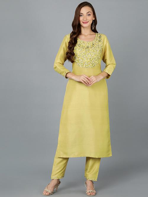 solid kurta pant set - 19818365 - Very Small Image - 1