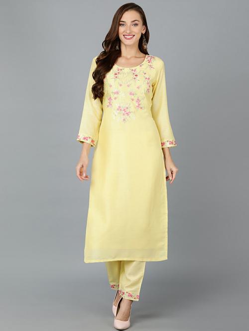 solid kurta pant set - 19818366 - Very Small Image - 1