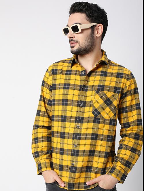 yellow cotton casual shirt - 19818947 - Very Small Image - 1