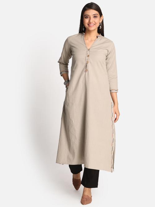 colour : grey,embellishment : kantha hand - 19819969 - Very Small Image - 1