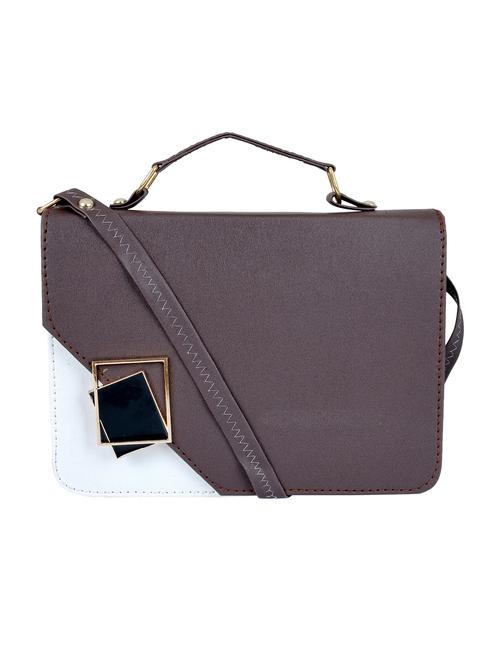 brown leatherette (pu) sling bag - 19820034 - Very Small Image - 1