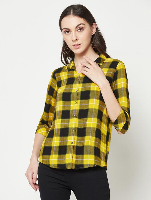 yellow viscose regular shirt - 19820213 - Very Small Image - 1