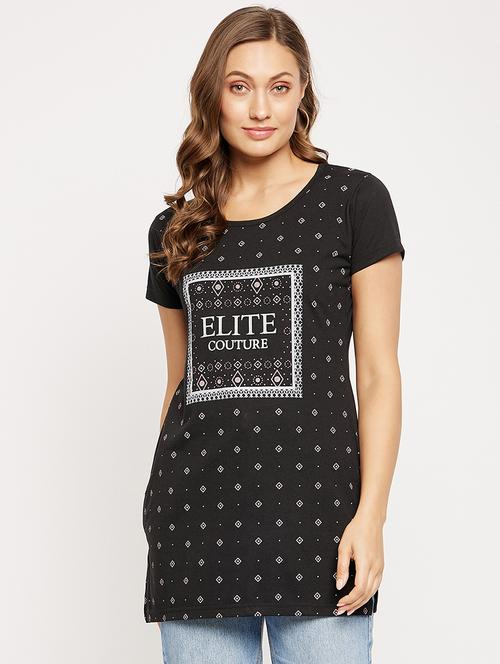 women's front print round neck t-shirt - 19820226 - Very Small Image - 1