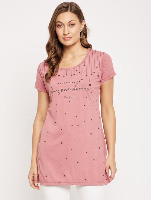 printed round neck long t-shirt - 19820245 - Very Small Image - 1