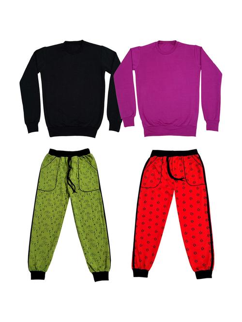 pack of 2 round neck solid full length set - 19820362 - Very Small Image - 1