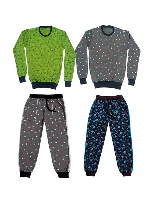 pack of 2 round neck printed full length set - 19820401 - Very Small Image - 1