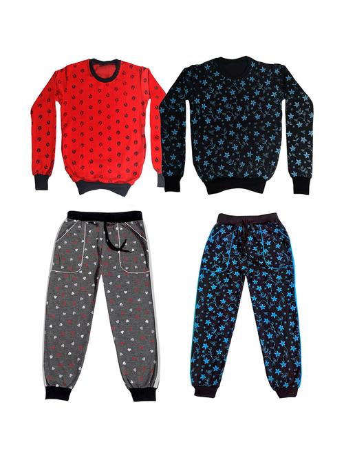 pack of 2 round neck printed full length set - 19820402 - Very Small Image - 1
