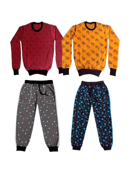 pack of 2 round neck printed full length set - 19820403 - Very Small Image - 1