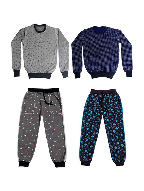 pack of 2 round neck printed full length set - 19820405 - Very Small Image - 1