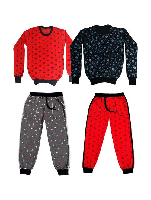 pack of 2 round neck printed full length set - 19820418 - Very Small Image - 1