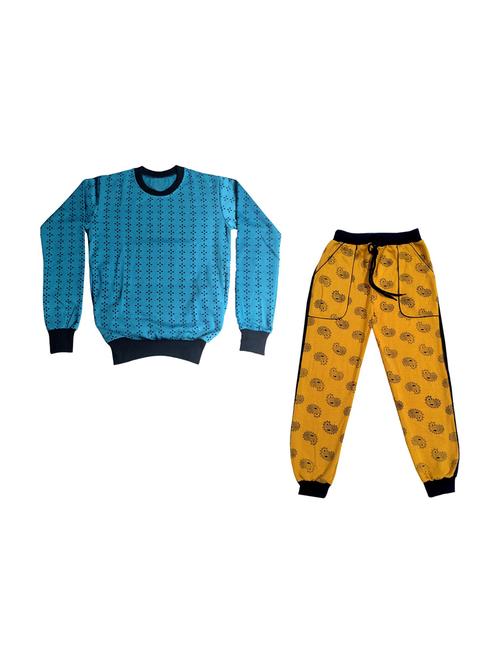 boys printed round neck full length set - 19820523 - Very Small Image - 1