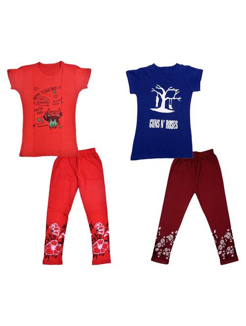 kids printed full length sets combo - 19821314 - Very Small Image - 1