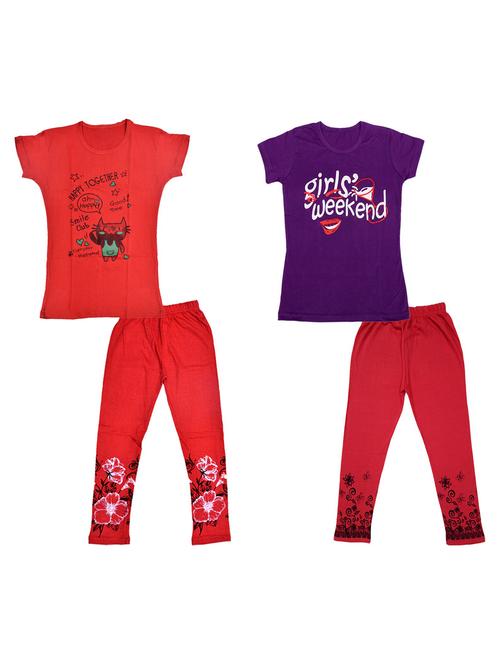 kids printed full length sets combo - 19821329 - Very Small Image - 1