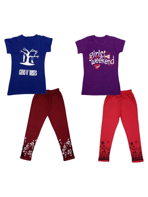 kids printed full length sets combo - 19821337 - Very Small Image - 1
