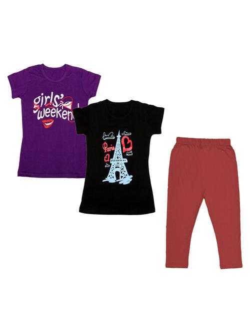 kids printed full length sets combo - 19821351 - Very Small Image - 1