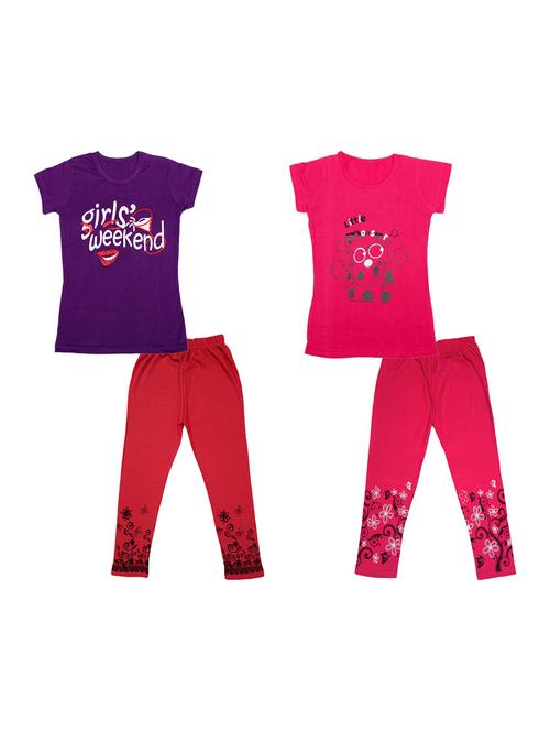 girls full lenght twin set combo - 19821426 - Very Small Image - 1
