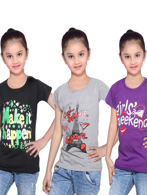 girls pack of 3 regular tee - 19822566 - Very Small Image - 1