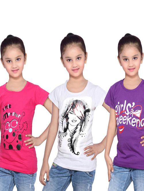 girls pack of 3 regular tee - 19822587 - Very Small Image - 1