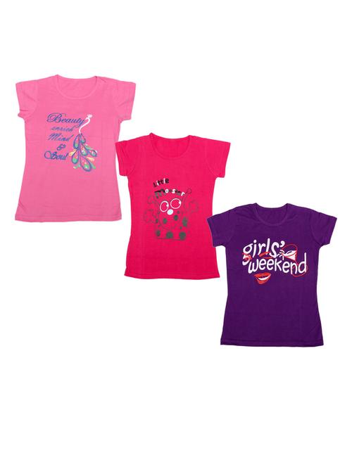 girls pack of 3 regular tee - 19822604 - Very Small Image - 1