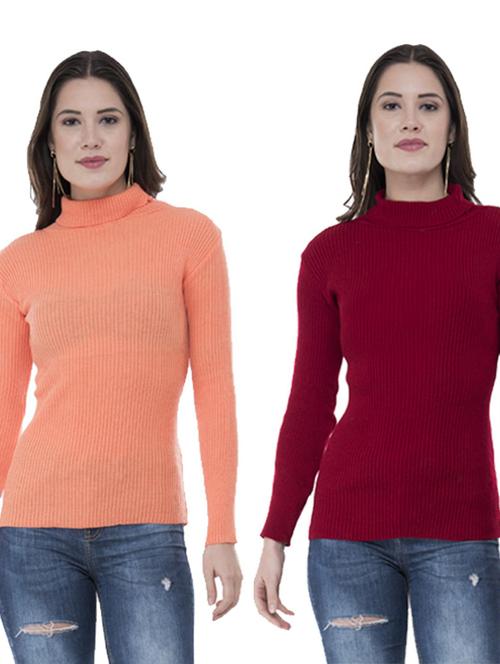 pack of 2 solid turtle necks pullovers - 19823936 - Very Small Image - 1