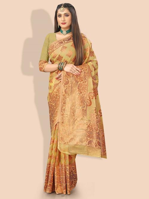 women's banarasi saree with blouse - 19825578 - Very Small Image - 1