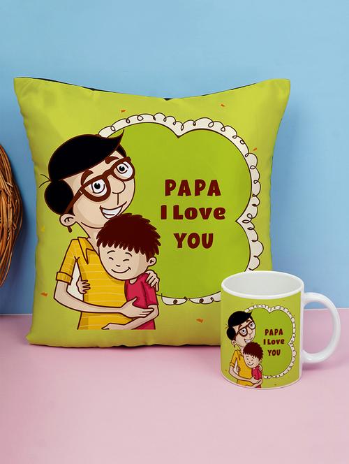 father's day cushion mug gift combo - 19825767 - Very Small Image - 1