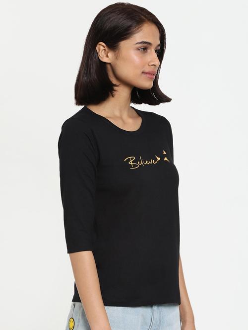 round neck typography regular tee - 19826126 - Very Small Image - 1