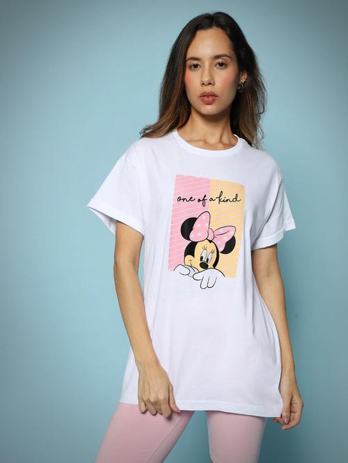 women's chest print crew neck t-shirt - 19826179 - Very Small Image - 1