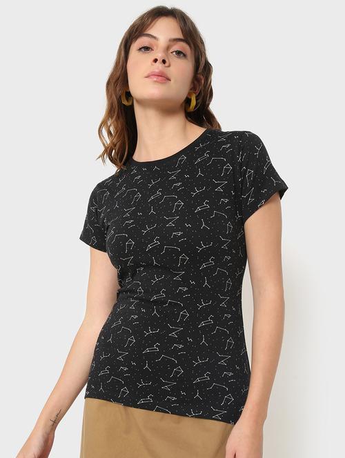 round neck geometric print regular tee - 19826197 - Very Small Image - 1