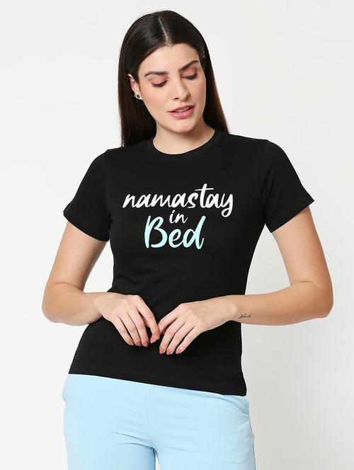 round neck typography regular tee - 19826220 - Very Small Image - 1