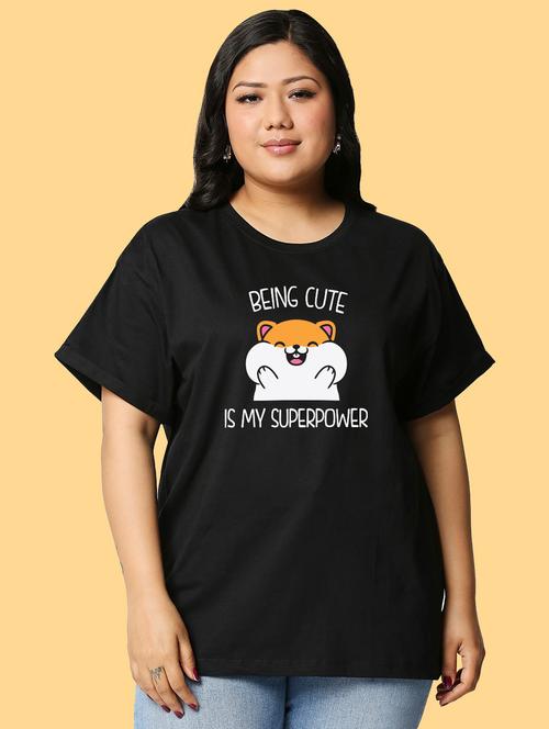 black cotton regular tshirt - 19826251 - Very Small Image - 1