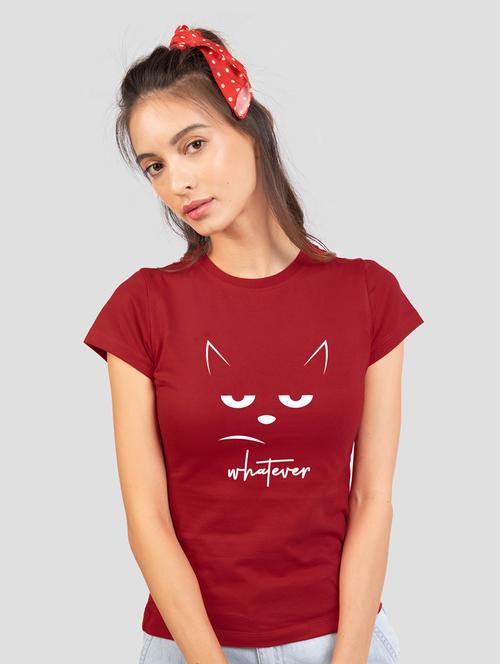 women's front print crew neck t-shirt - 19826265 - Very Small Image - 1