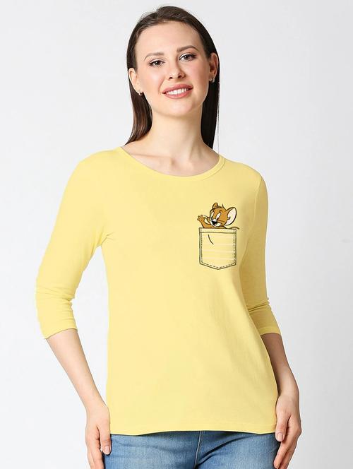 yellow cotton regular tshirt - 19826300 - Very Small Image - 1