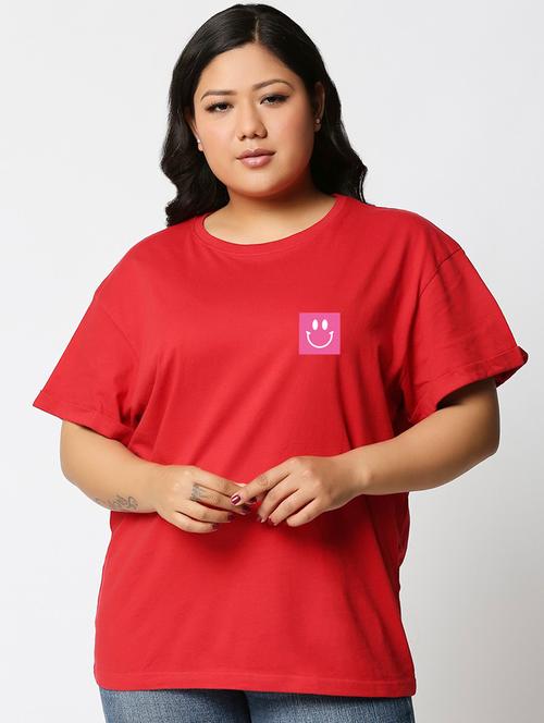 red cotton regular tshirt - 19826318 - Very Small Image - 1